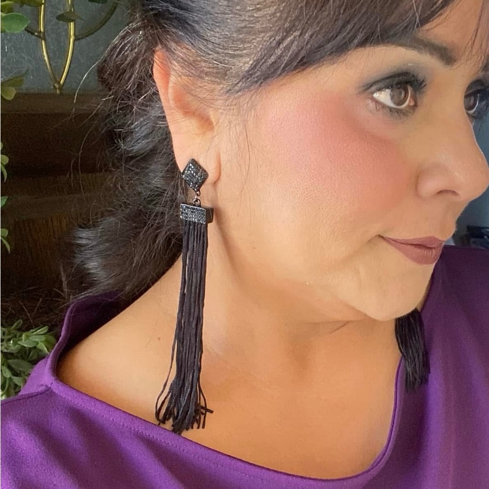 Park Lane Black Tassel Earrings